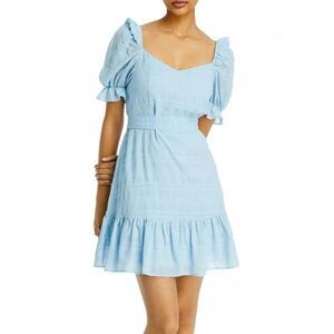 Aqua Powder Blue Puff Sleeve Dress Size Small